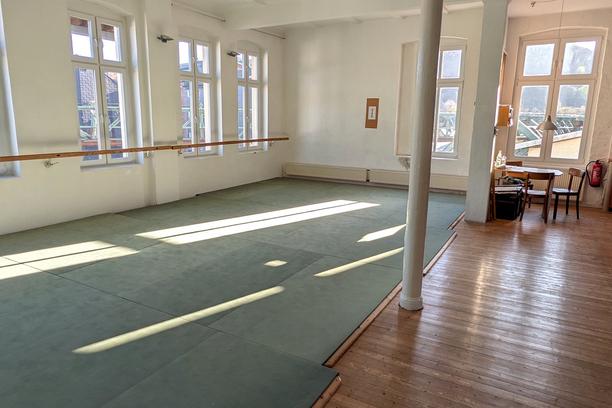 Heller Dojo-Raum mit Mattenfläche